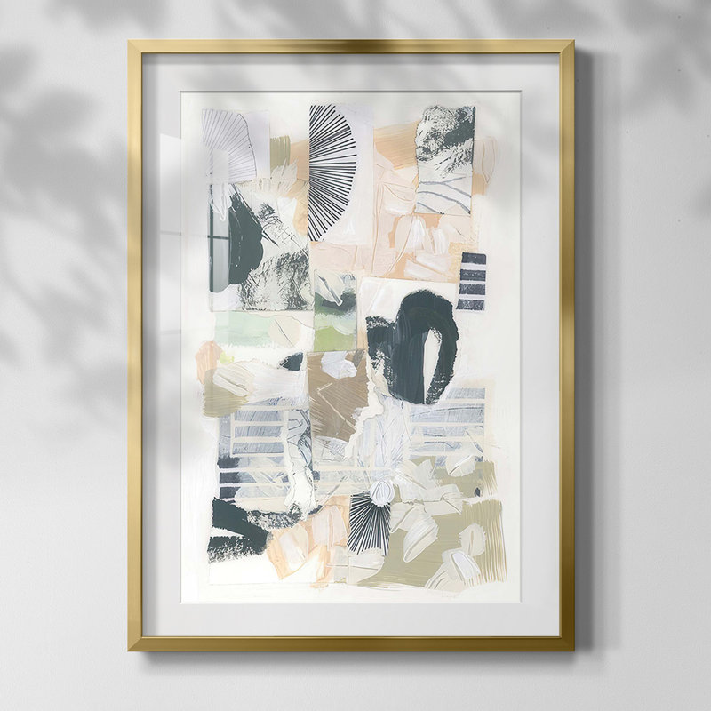 The Shadow Framed Print, White, Gold Framed Paper