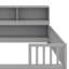 Structure de lit pour enfants avec tablettes de rangement latérales et garde-corps pour enfants-129042644