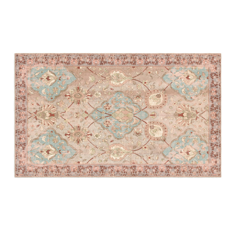 Ultra Soft Distressed Boho Inspired Machine Washable Area Rug, Rectangle 3' x 5'