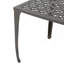 Outdoor Cast Aluminum Side Table With Intricate Grillwork Top And Lightweight Sturdy Design For Patio Or Poolside Use.