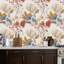 Papier peint adhésif peler et coller en PVC, revêtement mural auto-adhésif amovible avec motif floral répétitif nostalgique imprimé à la main, imperméable pour la décoration intérieure - rouleau