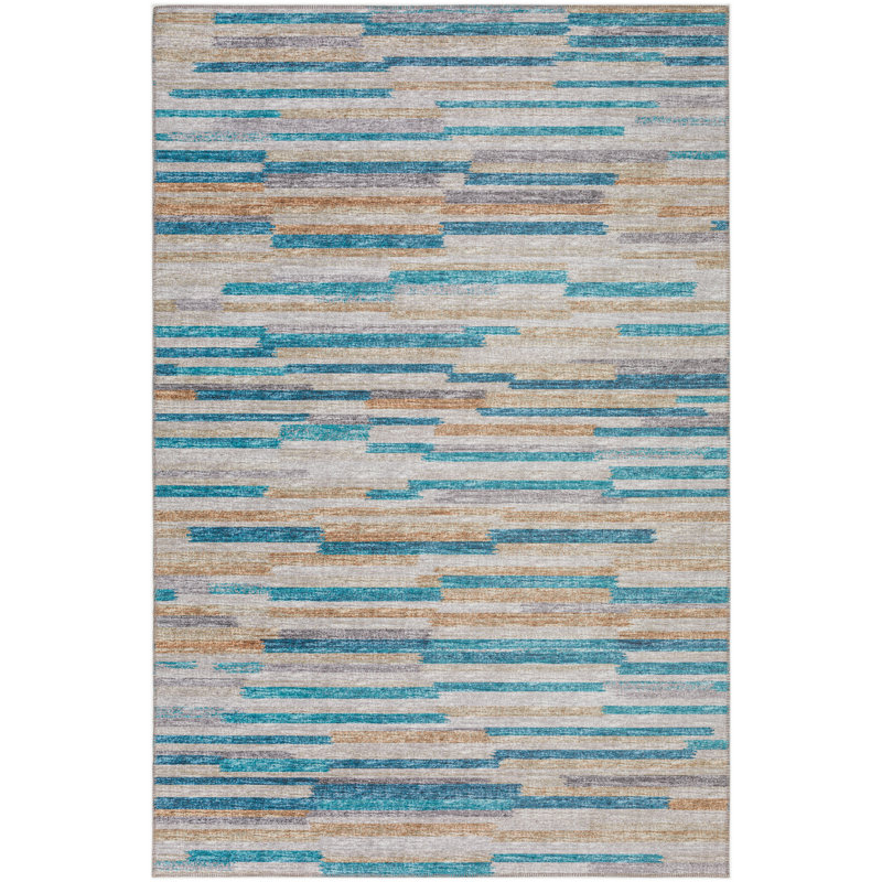 Chenille Washable Abstract Indoor / Outdoor Rug, Rectangle 9' x 12'