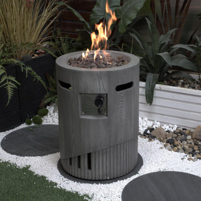 20 Inch Round Outdoor Gas Fire Pit,32000 BTU ,Contain Lava Stone And Rainproof Cover