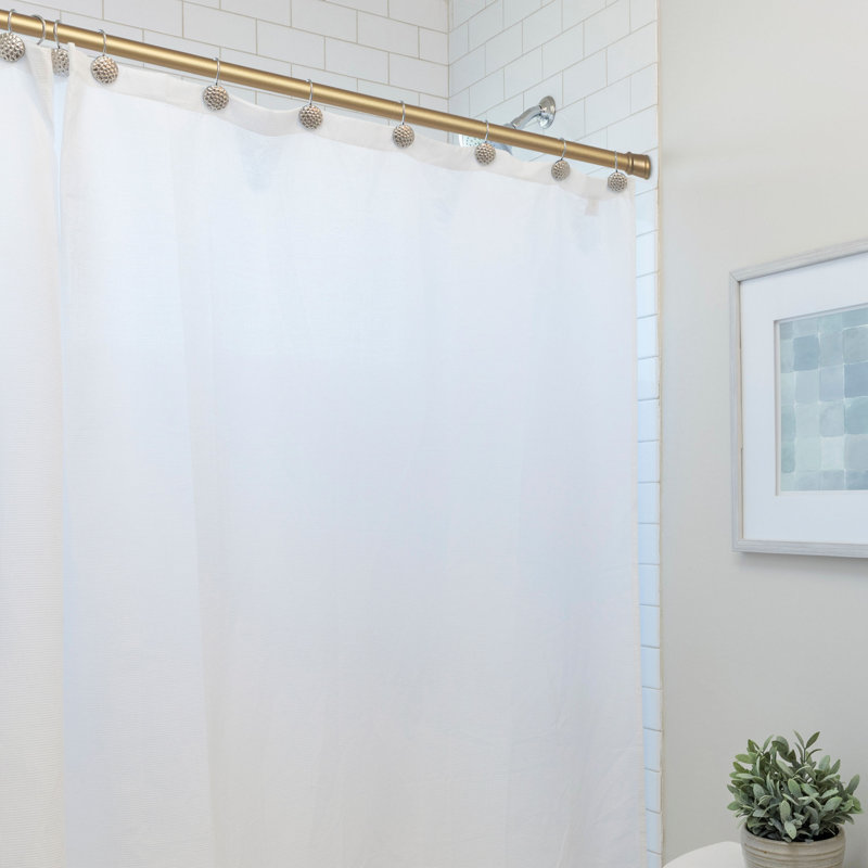 Gold Adjustable Steel Tension Shower Curtain Rod 41-76 Inches