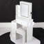 Petit meuble-lavabo 29,2 po avec miroir à DEL, centrale électrique, support pour sèche-cheveux et tabouret
