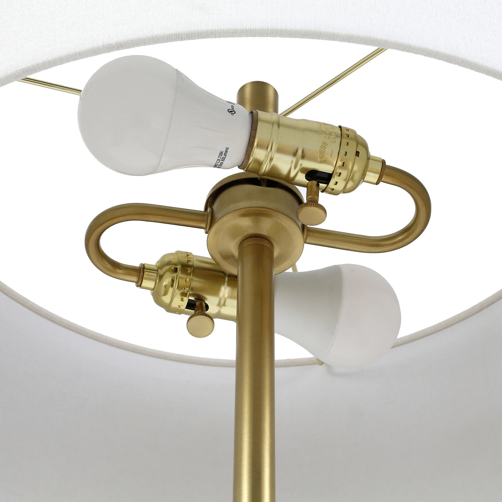 Olie 61" Floor Lamp, Matte Black/Brass
