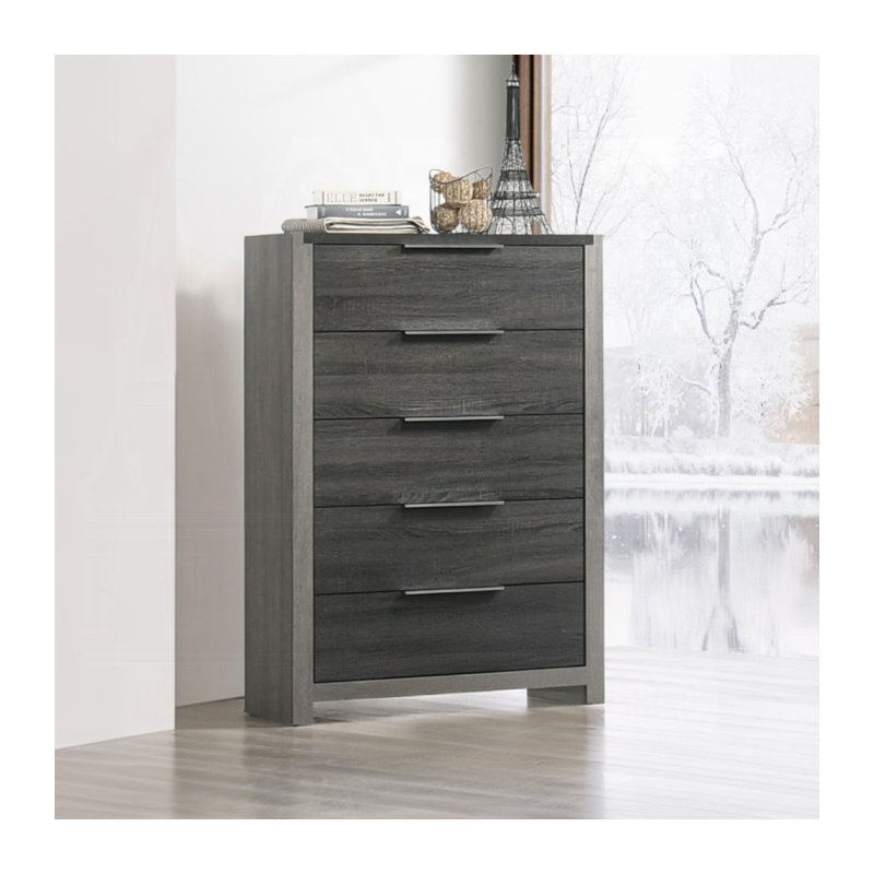 Commode ACME Jehoram, finition grise, Gris
