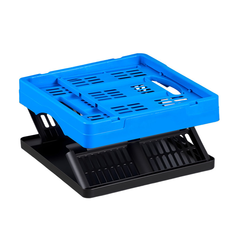 Bacs de rangement pliables en plastique, 25 L, caisses de rangement pliables empilables avec poignées, capacité de 22 lb par bac, contenants robustes pliables, paniers peu encombrants, pour organiser la maison