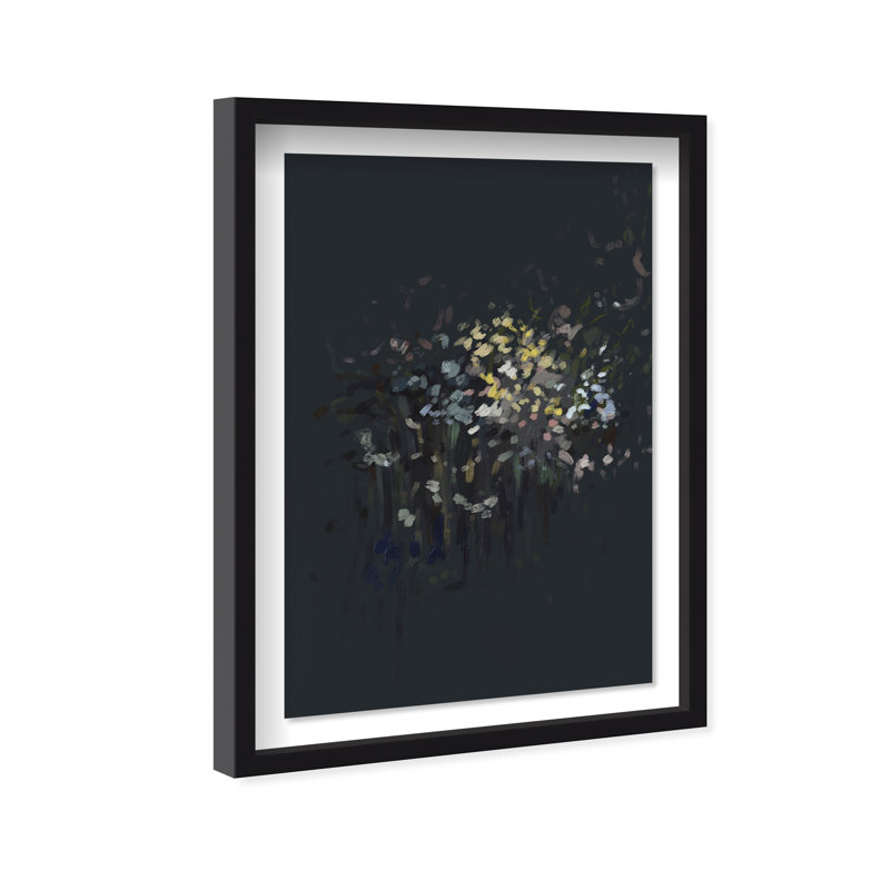 Midnight Flowers Print by Oliver Gal, 11.5"H x 16.5"W, Black Shadowbox