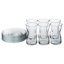 Set of 6 130ml Glass Tea Cup & Saucer Stackable Gift Boxed