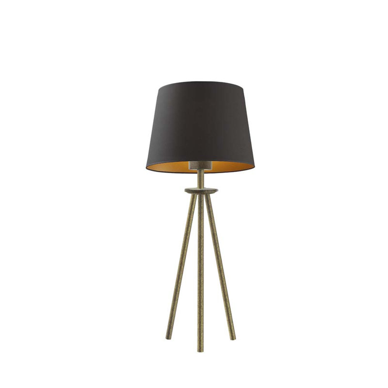 Alcala Metal Tripod Lamp, Black, Old Gold