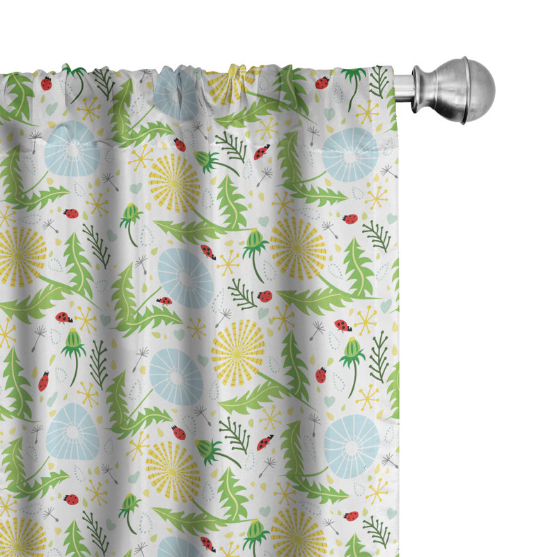 Turtle Semi-Sheer Rod Pocket Curtain Panels, 28" x 95", White