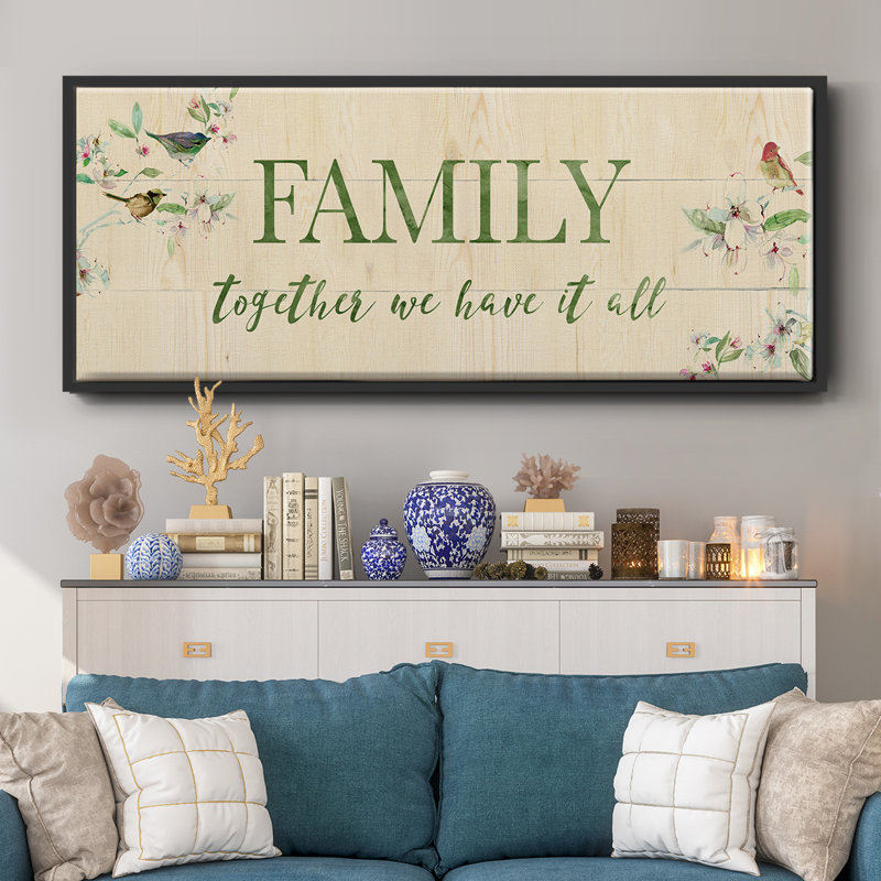 «Family Together» - toile encadrée, H 8 po x l 20 po