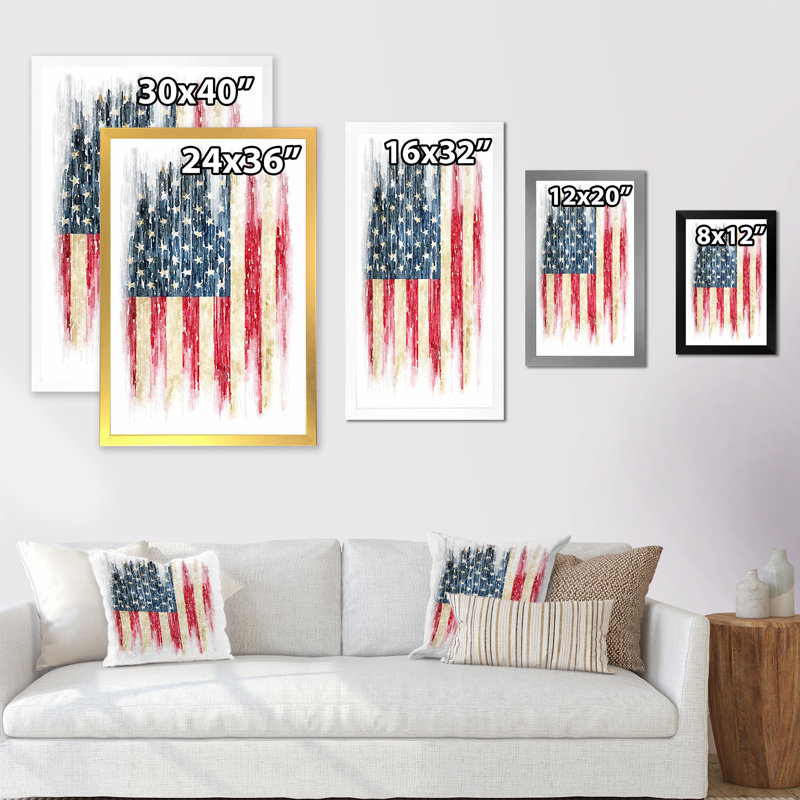Drapeau américain «Grunge», reproduction d'art sur toile
