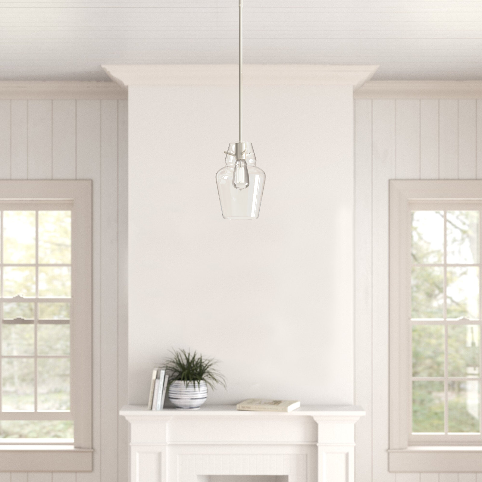Magaret 1 - Light Single Bell Pendant, Satin Nickel