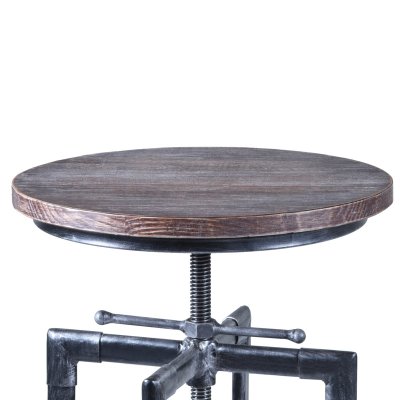 Swivel Adjustable Height Counter Stool with Metal Frame, Gray