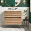 Meuble-lavabo et lavabo en chêne moderne, solution de rangement compacte et spacieuse pour salle de bain