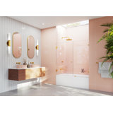 Illume 62 in. x 58.25 in. Fully Frameless Hinge Bathtub Door
