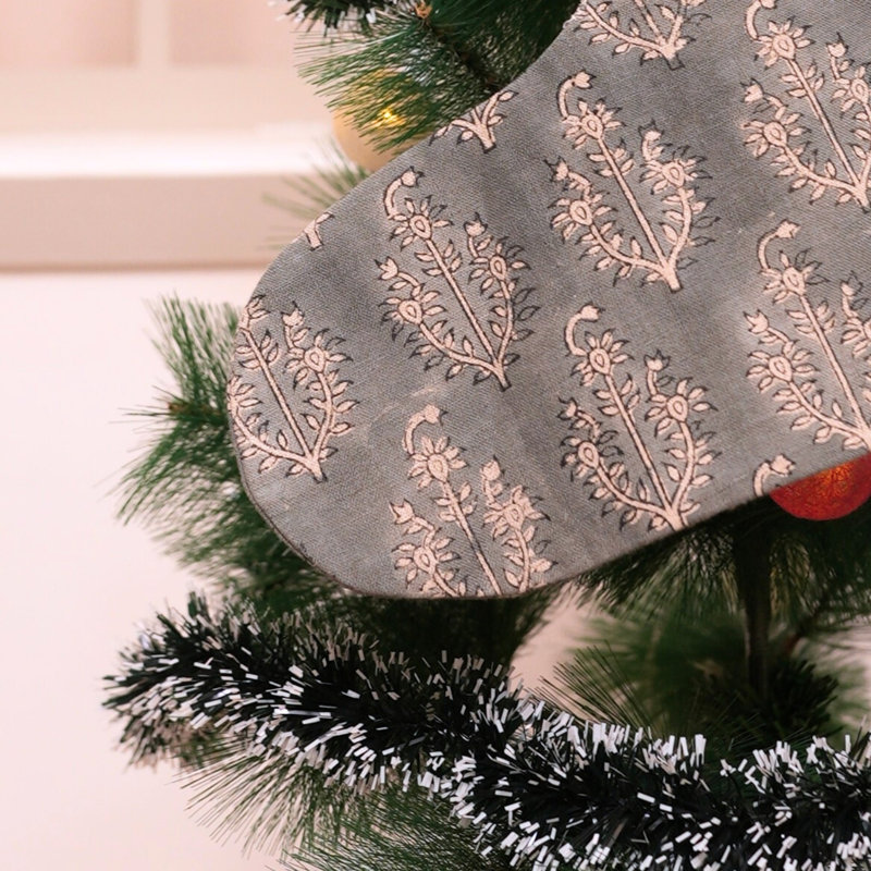 Chaussette de Noël fabriquée à la main Fabividine, H 10 po x l 4,5 po