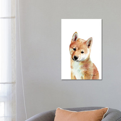 Shiba Inu Puppy - Wrapped Canvas Painting