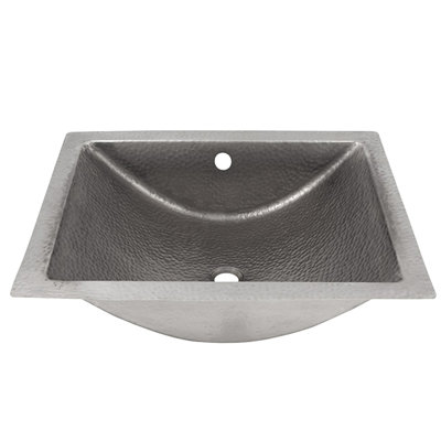 Lavabo de salle de bain rectangulaire encastré en métal avec trop-plein Fuller