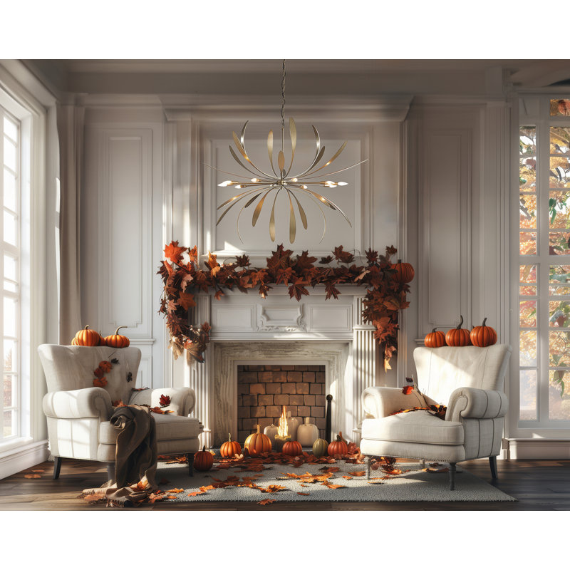 Dahlia Sputnik Sphere Chandelier, Soft Gold, 40.8" H x 48.9" W x 48.9" D