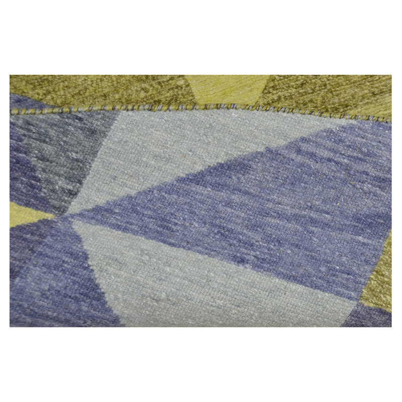 Wool Geometric Area Rug, Round 6'