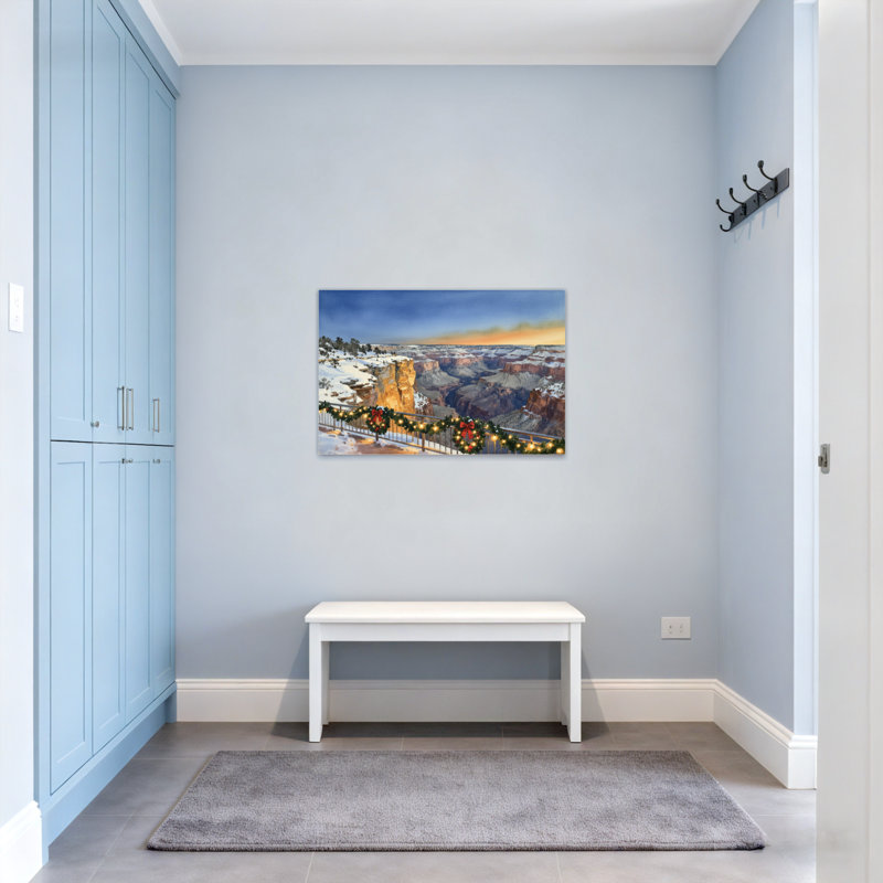 Scène de Noël d'hiver avec lumières du Grand Canyon, H 16 po x l 24 po
