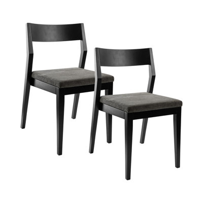 Chaise de salle à manger moderne en bois massif avec coussin rembourré (paquet de 2)