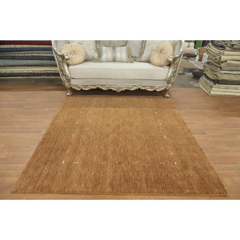 Handmade Wool Gabbeh Style Square Area Rug 6x6