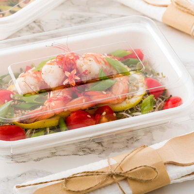 Restaurantware-LIDS ONLY: Pulp Tek Plastic Dome Lids, 100 Disposable Lids For Containers - Containers Sold Separately, Built-In Tab, Clear Plastic Dome Lids, Fits 12 And 16 Ounce Bagasse Containers