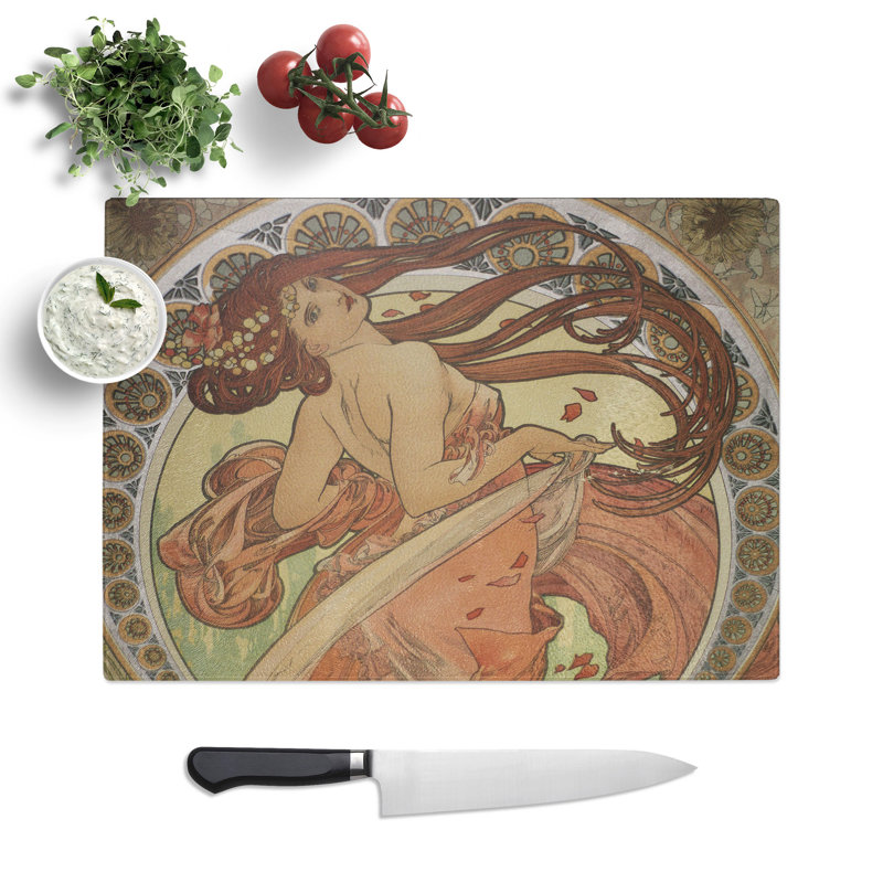 The Dance by Alphonse Mucha Chopping Board, 28.5cm W x 39cm L