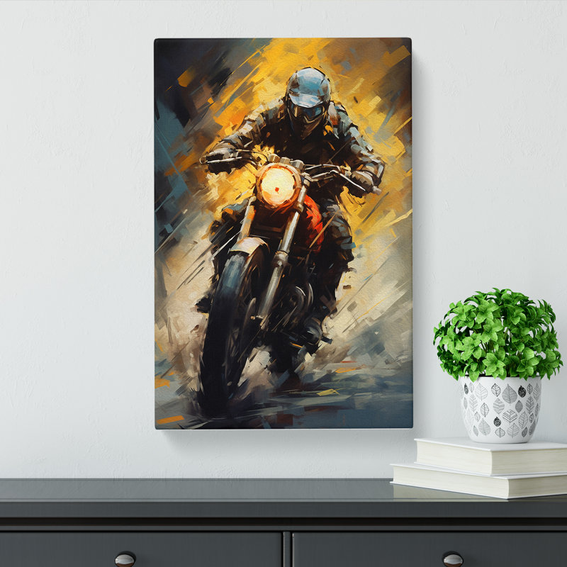 Motorbike Modern - Wrapped Canvas, 50cm H x 35cm W x 3cm D