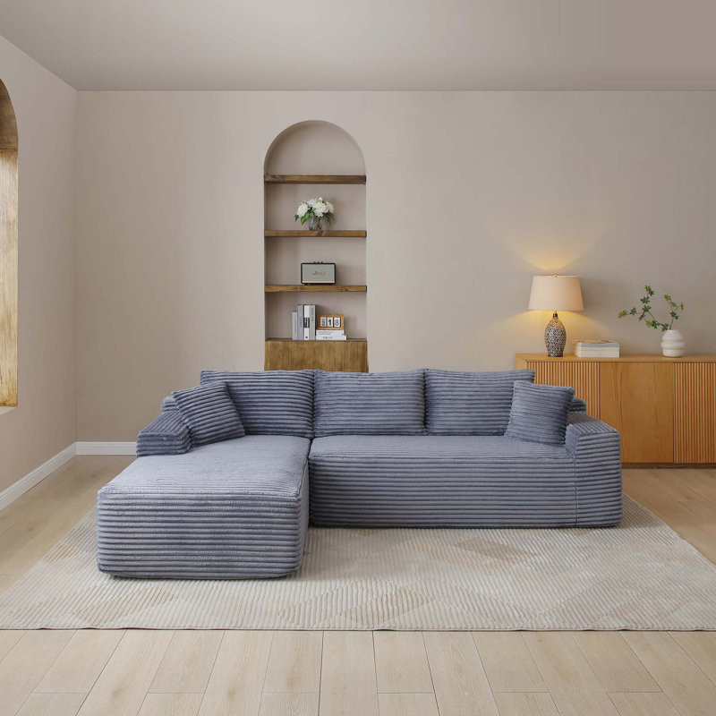 Canapé modulaire de 109 po, canapé modulaire Cloud avec assise profonde, canapé modulaire en L moderne avec méridienne et canapé rembourré pour salon, sans assemblage