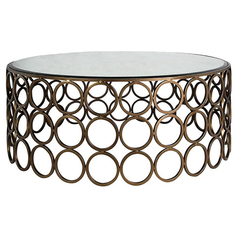 Table basse Milan, H 18,5 po x L 48 po x l 48 po, Laiton bronzé