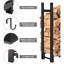 Support de support de bois de feu réglable robuste de 4 pi pour le rangement de bûches de foyer d'extérieur