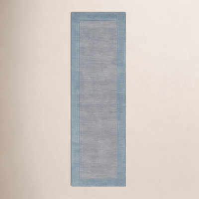 Dolma Gray Aqua Hand-Loomed Wool Rug