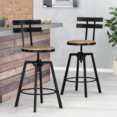 Keyosha Swivel  Adjustable Height Bar Stool