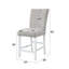 Ensemble de 2 chaises à hauteur de comptoir en velours gris et blanc à finition brillante élisaveta (ensemble de 2)
