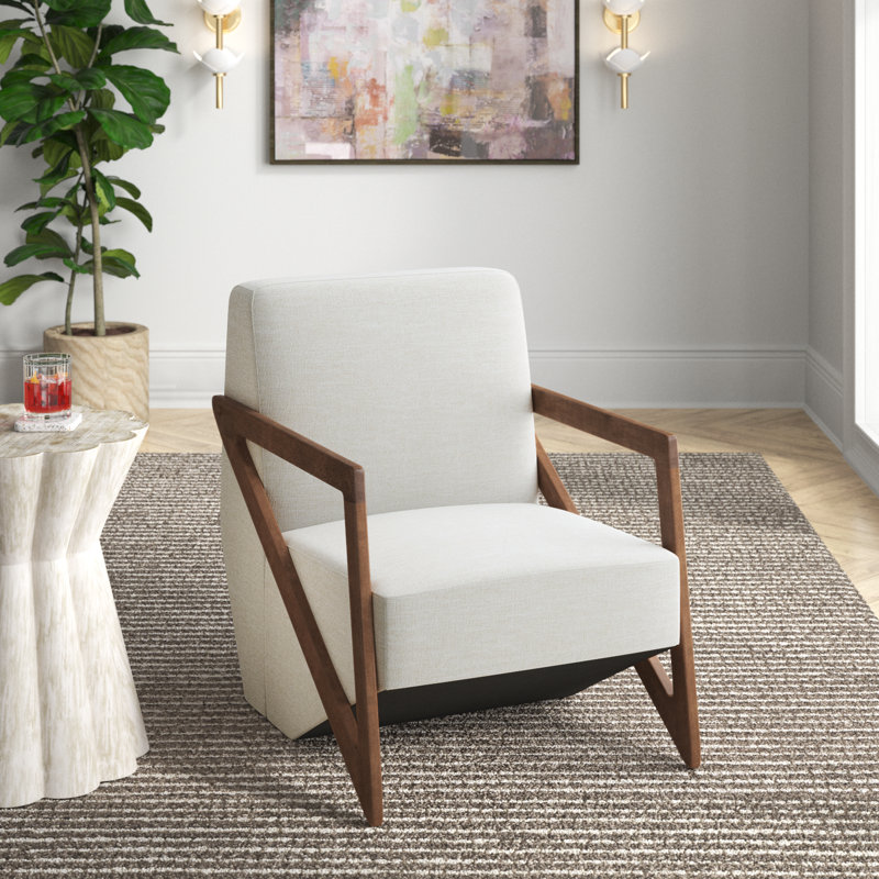 Parkhurst Upholstered Armchair, Beige Polyester
