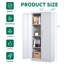 Armoire de rangement en métal 71 po, armoire verrouillable en acier blanc avec portes et 3 tablettes réglables, armoires hautes-2062333875