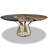 Walnut Round Metal Base Dining Table-57360317-57360322-57360316