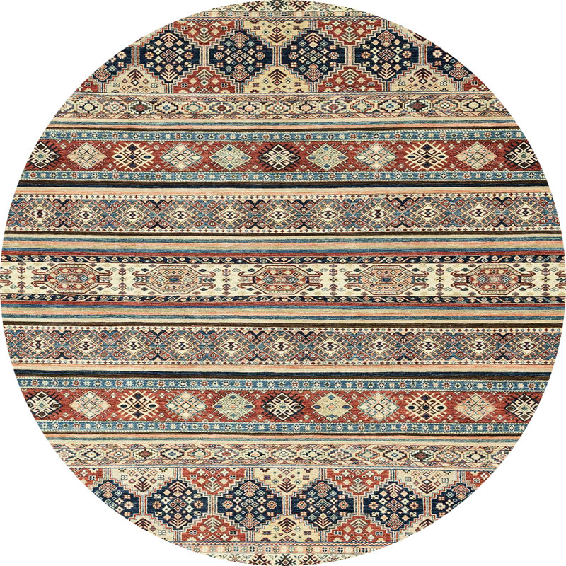 Abstract Indoor Rug, Round 7'