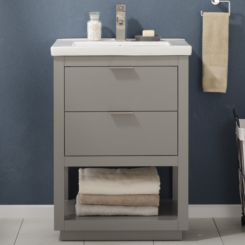 Ensemble de meuble-lavabo simple 24 po Eanes, Gris