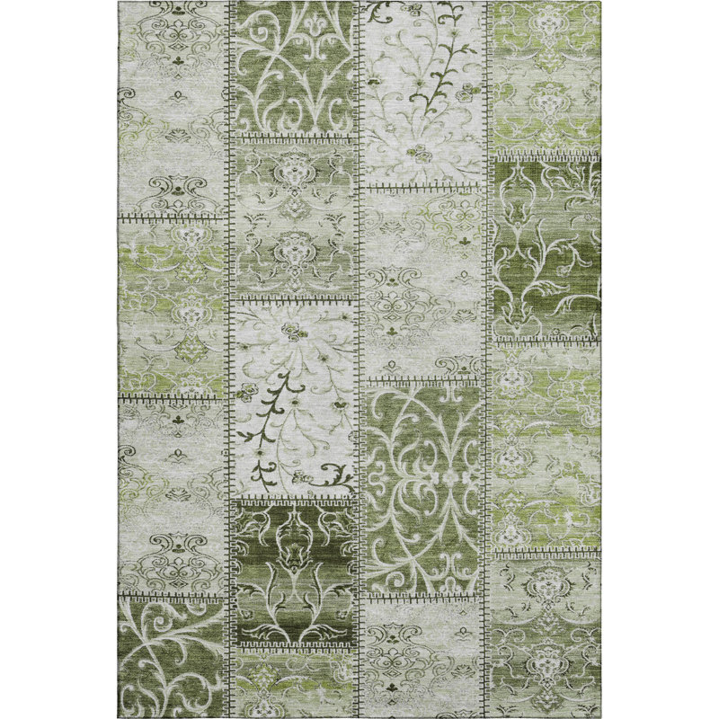 Tapis vert Cerrito AMF566 lavable à la machine de qualité supérieure, Rectangle 10 pi x 14 pi