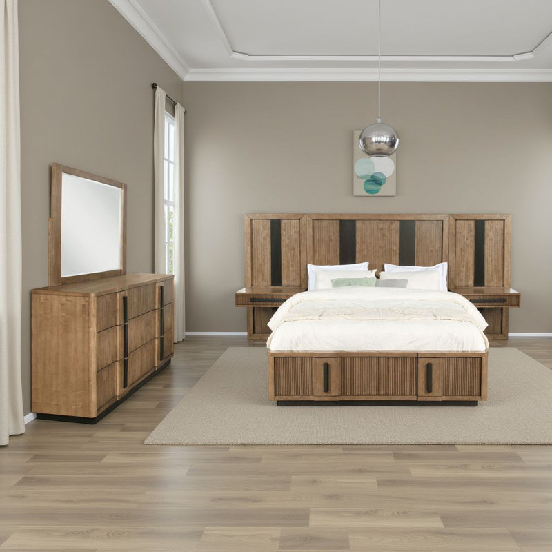 Ensemble de chambre à coucher 5 pièces Reon, Grand lit