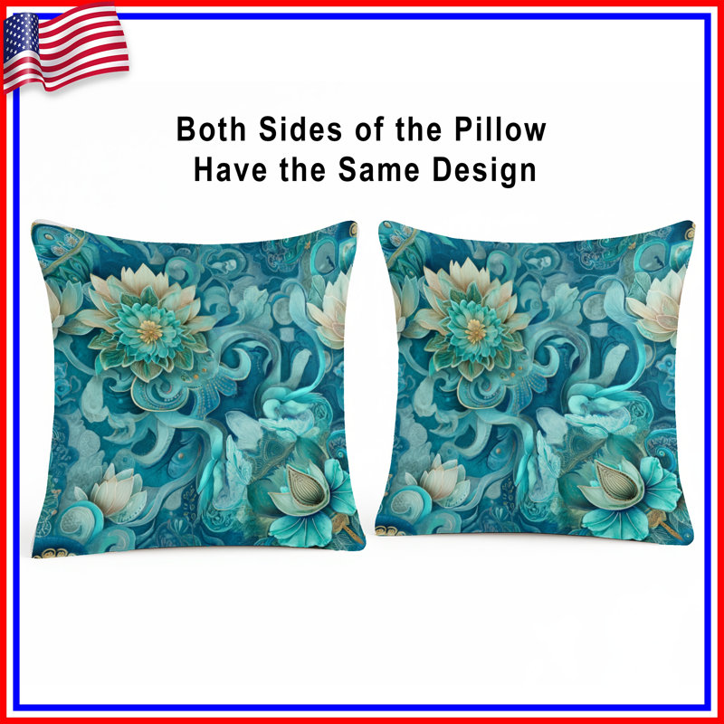Coussin Floral, 16 x 16 inches