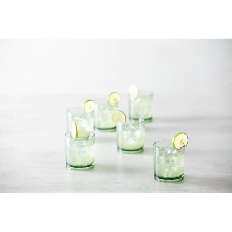 Fortessa Urbo Outdoor CoPolyester, 14 Ounce Double Old Fashioned (Set of 6), Clear, Sage Green
