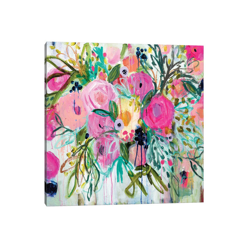 Rose Burst by Carrie Schmitt - Wrapped Canvas Painting, 66.04 cm H x 66.04 cm W x 1.91 cm D