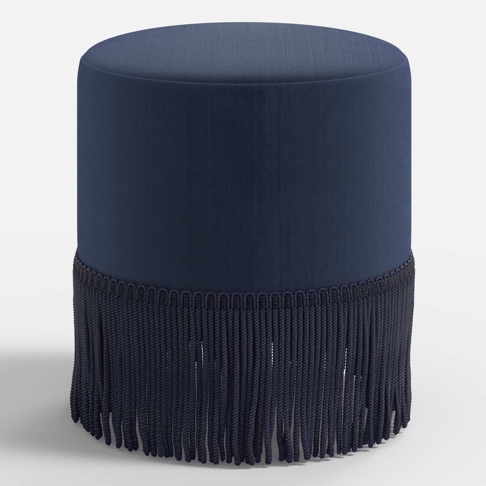 Stoffer Home x Cloth & Company Ann Ottoman, Ocean Performance Velvet